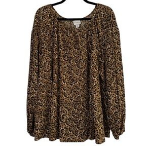 Ava & Viv Leopard Print Blouse